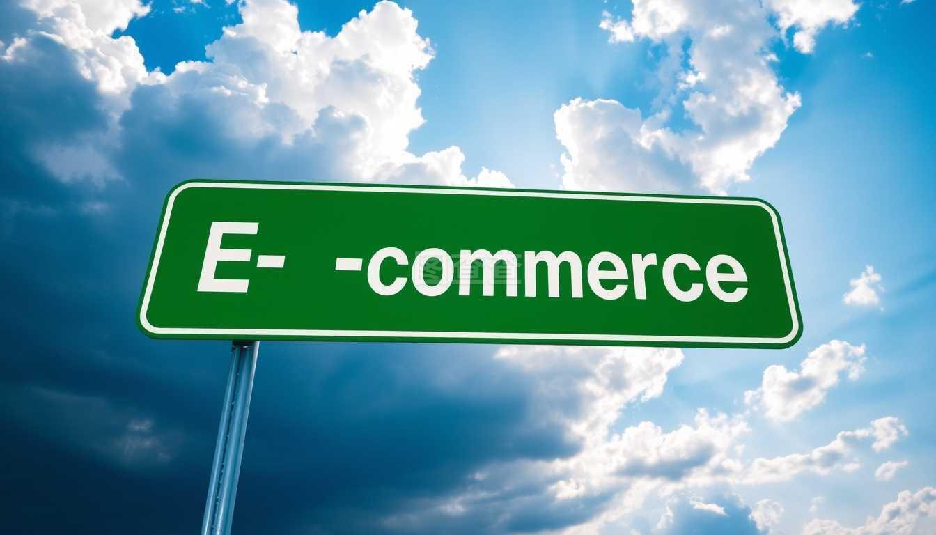 电子商贸绿色道路标志